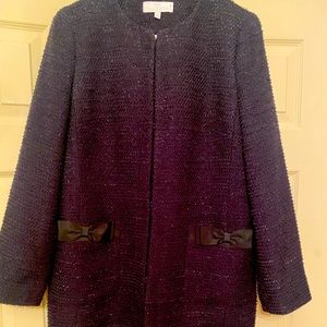 Navy blue blazer by Talbots ,dressy , long, sparkly